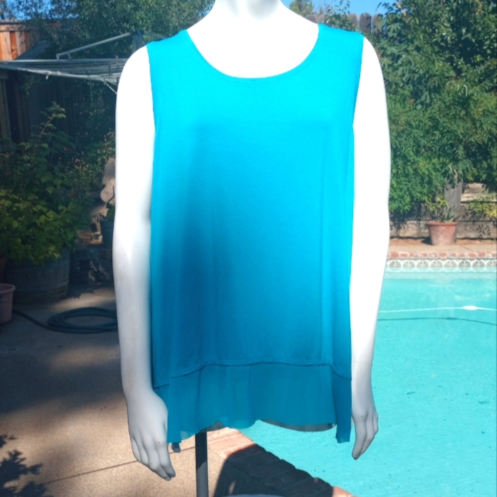 Chico's pretty aqua blouse sz 2.